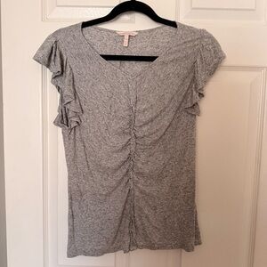 Rebecca Taylor Heather Gray Ruffle Sleeve Blouse